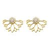 Rhinestone Flower Ear Jacket Post Earrings