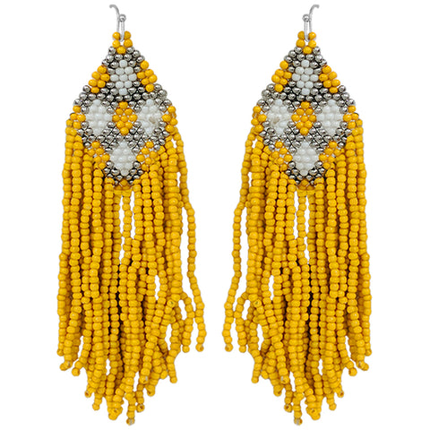 Bold Statement Acrylic Resin Link Chain Necklace Earring Set, 21"+3" Extender (Yellow Links Gold Tone)