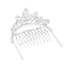 Dazzling Marquis Cut Royal Princess Mini Crystal Rhinestone Hair Comb Head Crown Tiara, 1.75" (Amethyst Purple Crystal Silver Tone)