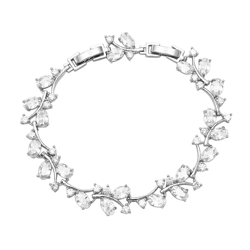 Stunning Premium Cubic Zirconia Crystal Vine Tennis Bracelet, 6"-7"