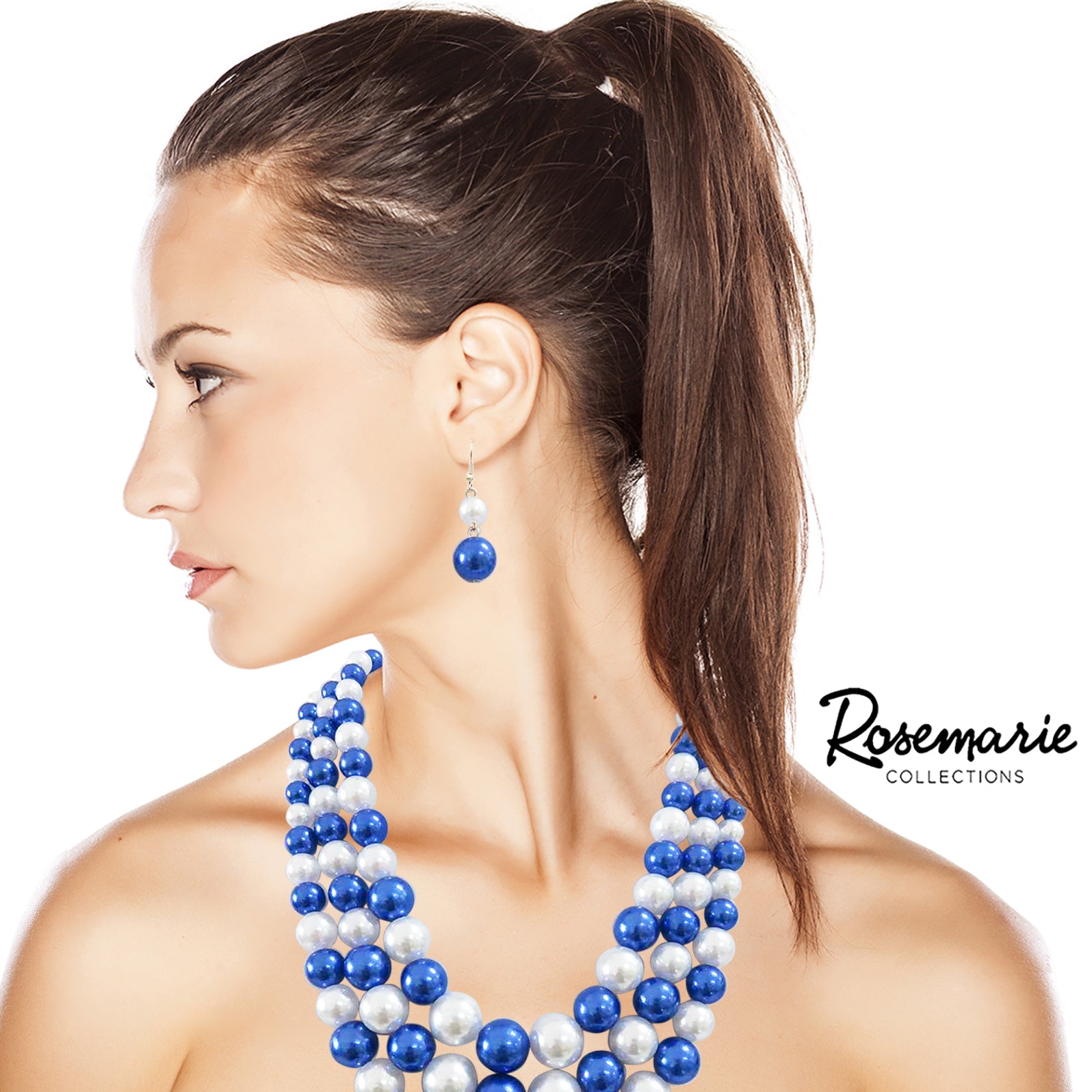 Blue pearl hotsell necklace and earrings