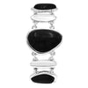 Western Style Design Semi Precious Howlite Stone Toggle Closure Bracelet (Black)