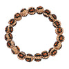 Wild Animal Leopard Print Pave Crystal Ball Stacking Stretch Bracelet, 6.5" (Burnt Orange Crystal Spots)
