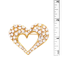 Sparkling Pave Crystal Rhinestone Heart Brooch Pin  2.25"