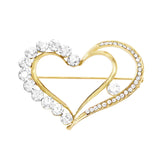 Queen Of Hearts Sparkling Glass Crystal Rhinestone Heart Brooch Pin, 2