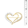Queen Of Hearts Sparkling Glass Crystal Rhinestone Heart Brooch Pin, 2" (Clear Crystal Gold Tone)