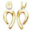 Statement Wavy Metal Dangling Geometric Shapes Clip On Style Earrings, 3.25" (Polished Gold Tone)