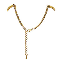 Statement Gold Lion Door Knocker Hoop Choker Necklace Earring Jewelry Set, 14"-17" with 3" Extender