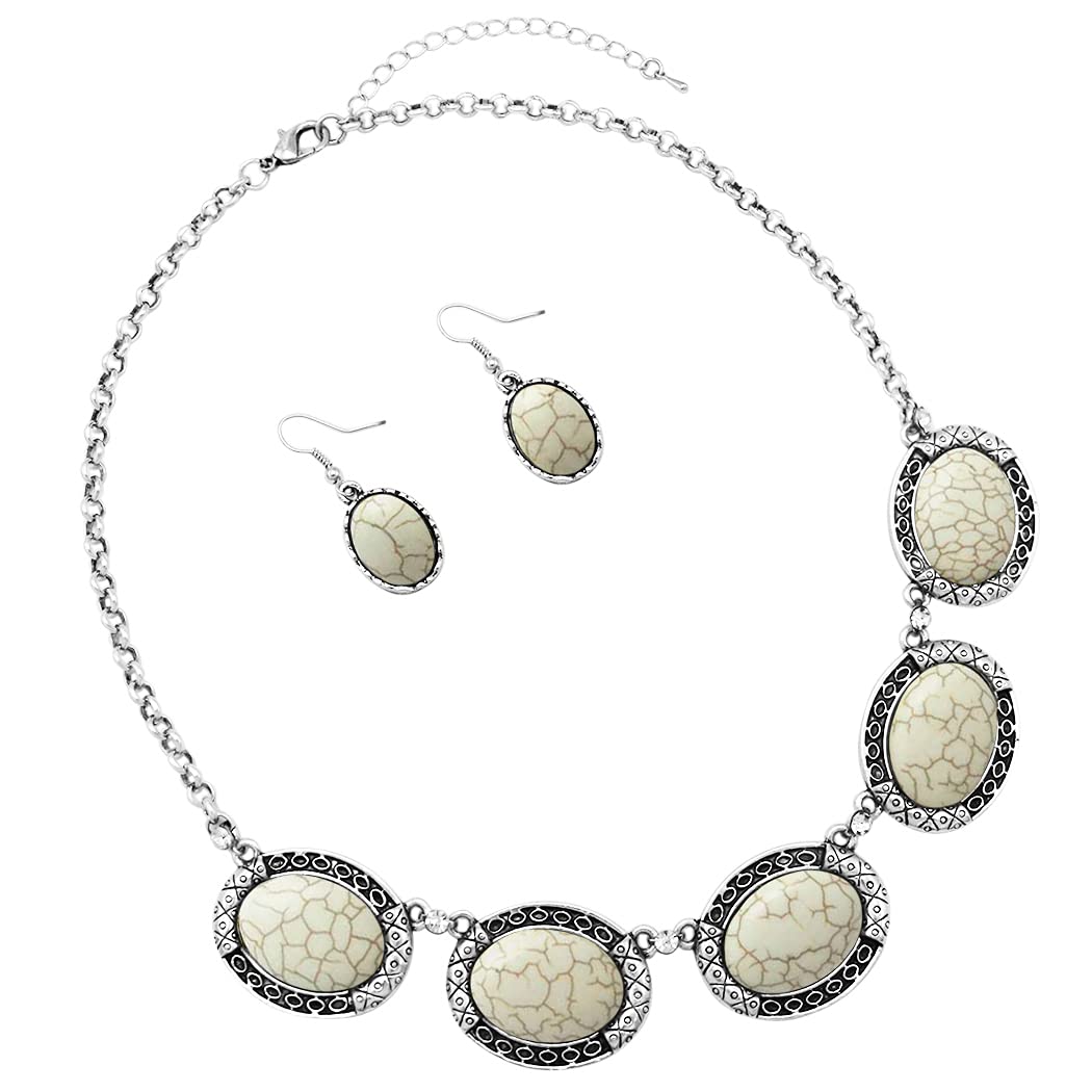 RH Fashion Boho Jewelry Natural Stones With Semi Precious Pendant