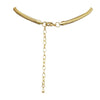 Contemporary Statement Resin Geo Hoop Link With Glass Crystal Rhinestones Bib Necklace And Earrings Gift Set, 14"+3" Extender (Black Marble Gold Tone)