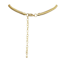 Contemporary Statement Resin Geo Hoop Link With Glass Crystal Rhinestones Bib Necklace And Earrings Gift Set, 14"+3" Extender (Black Marble Gold Tone)