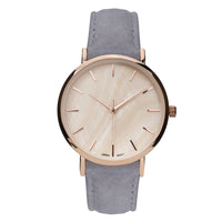 Genuine Leather Mother of Pearl Fashion Watch (Light Grey)