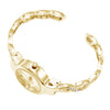 Exquisite Crystal Embellished Twist with Round Face Metal Cuff Bracelet Watch (Gold Tone)