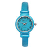 Colorful Monochromatic Casual Mini Round Face Hinged Cuff Petite Bangle Bracelet Watch,5.5" Blue