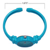 Colorful Monochromatic Casual Mini Round Face Hinged Cuff Petite Bangle Bracelet Watch,5.5" Blue
