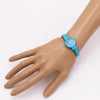 Colorful Monochromatic Casual Mini Round Face Hinged Cuff Petite Bangle Bracelet Watch,5.5" Blue