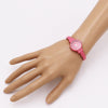 Colorful Monochromatic Casual Mini Round Face Hinged Cuff Petite Bangle Bracelet Watch,5.5" Pink