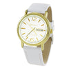 Geneva Fashion Watch with Leather Band (Gold/White)