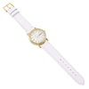 Geneva Fashion Watch with Leather Band (Gold/White)