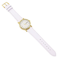 Geneva Fashion Watch with Leather Band (Gold/White)