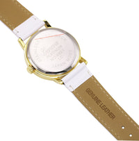 Geneva Fashion Watch with Leather Band (Gold/White)