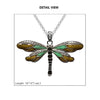 Textured Burnished Silver Tone and Colorful Enamel Charm Whimsical Pendant Necklace, 18"-21" with 3" Extender (Green Dragonfly)