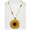 Bright And Bold Sunflower Seed Bead Pendant Necklace, 18"+3" Extender