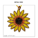 Bright And Bold Sunflower Seed Bead Pendant Necklace, 18