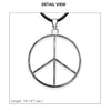 Good Vibes Silver Tone Peace Sign Pendant Necklace On Cord, 18"+3" Extender