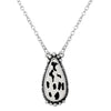 Chic Western Style Natural Howlite Teardrop Pendant Necklace, 18"+3" Extender (Dalmatian Spots White With Black)