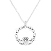Silver Tone St Patrick's Day Irish Claddagh Pendant Necklace, 18"+3" Extender