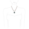 Cowgirl Chic Turquoise Howlite Stone Western Concho Pendant On Vegan Suedecord And Cable Chain Necklace, 18"+3" Extension