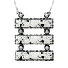 Vintage Western Style Decorative Triple Bar Framed Dalmatian Spot Natural Howlite Stone Necklace, 18"+3" Extender