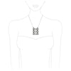 Vintage Western Style Decorative Triple Bar Framed Dalmatian Spot Natural Howlite Stone Necklace, 18"+3" Extender