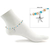Summer Fun Beaded Chain Ankle Bracelet Starfish Charm Anklet, 9"-11" with 2" Extender (Polished Starfish Beaded Strand)