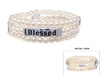 Chic Simulated 6mm Pearl With Blessed Charms Stretch Bracelet