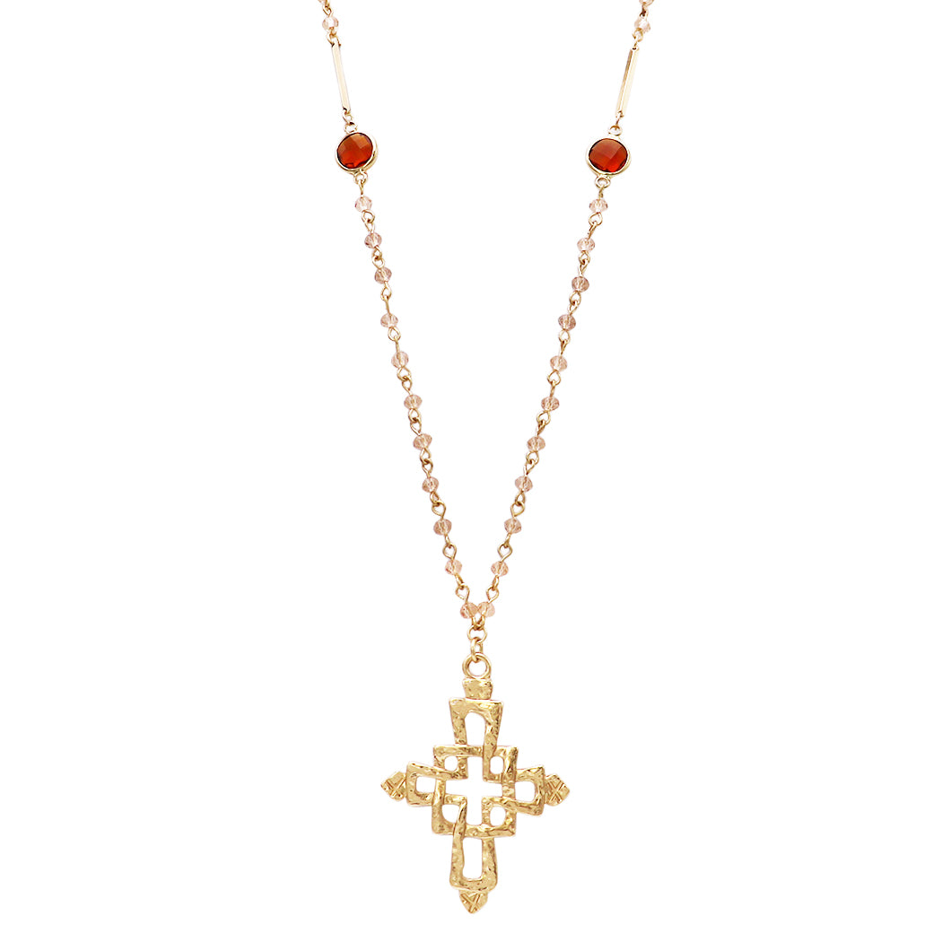 Extra long Adjustable Pendant Cross and Beautiful Chain Necklace