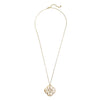 Rosemarie Collections Gold Tone Extra Long Geometric Cross Medallion Pendant Necklace 34 inches