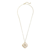 Rosemarie Collections Gold Tone Extra Long Geometric Cross Medallion Pendant Necklace 34 inches