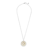 Rosemarie Collections Two Tone Geometric Star Medallion Pendant Necklace (Silver)