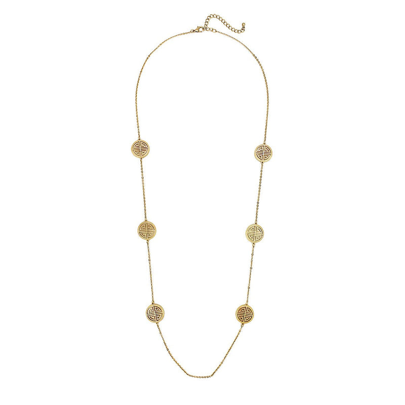 Four Blessings Good Luck Necklace (Gold)