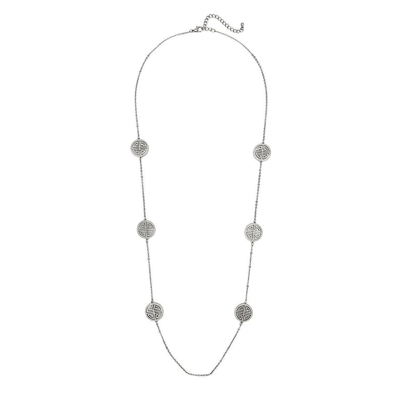 Four Blessings Good Luck Necklace (Silver)