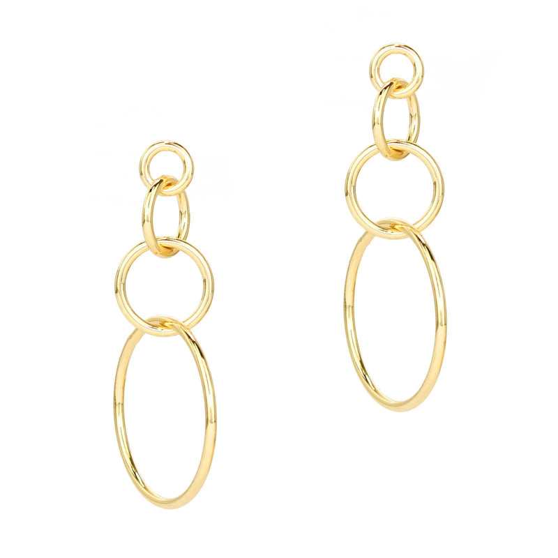 Geo Multi Hoop Drop Earrings (Gold Tone)