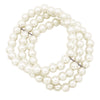 Stunning 8mm Simulated Pearl Stretch Bracelets Set Of 3 (Cream)