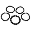 Statement Set of 5 Stacking Pearl Bead Stretch Bracelets, 2.5" (Jet Black)