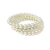 3 Strand 10mm Simulated Pearl Stretch Bracelet, 2.5" (Cream)