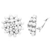 Timeless Classic Simulated Pearl And Crystal Rhinestone Cluster Clip On Earrings, 1.5" (Silver Tone)