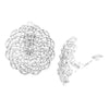 Statement Circular Filigree Metal Doily Flower Clip On Earrings (silver tone)