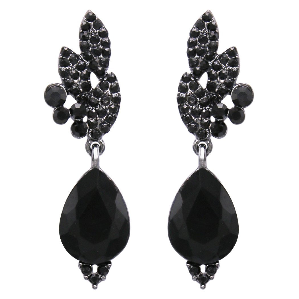 Jet Black Glass Stone Crystals Rhinestones