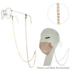 Crystal Rhinestone Strand Necklace Eyeglass Reader Face Mask Holder Strap, 28.5" (Gold/Clear Crystal)